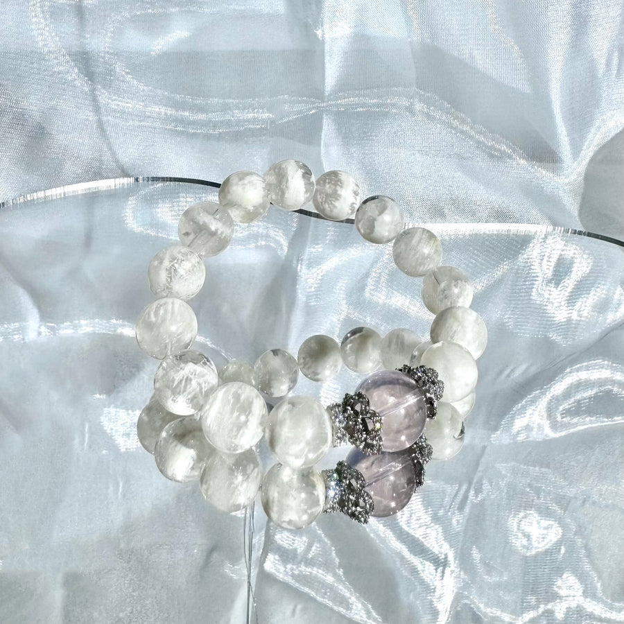 Aurora Rose & Phantom Quartz Bracelet