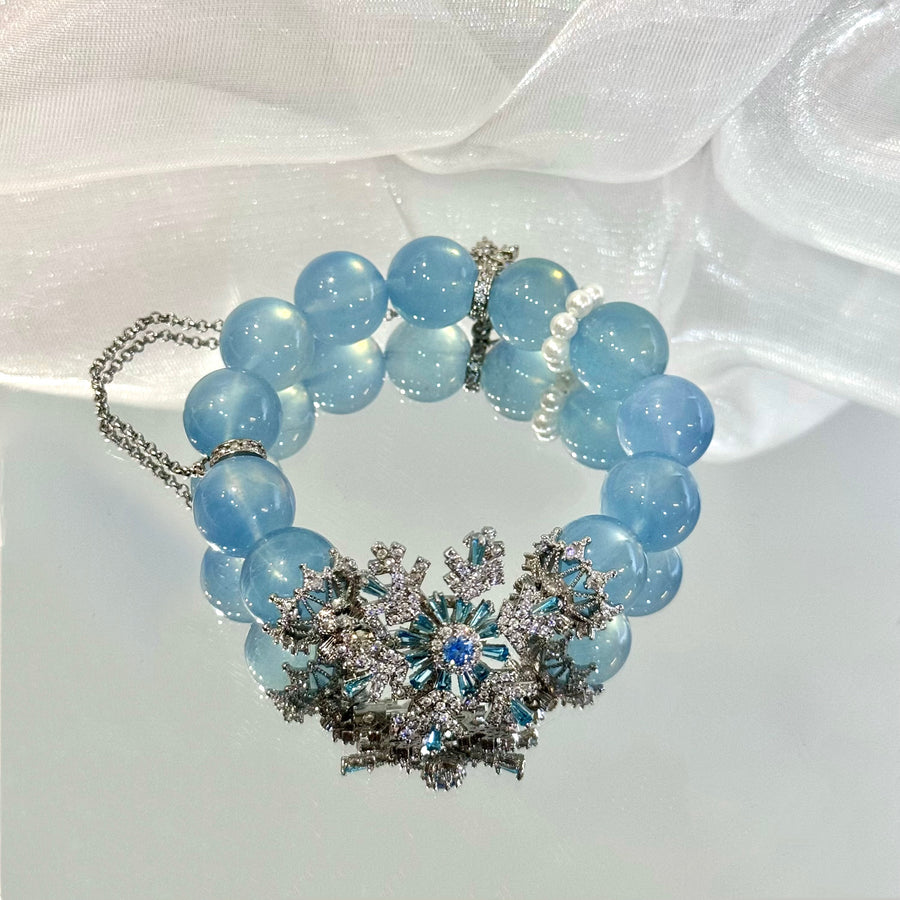 Azure Frost Aquamarine Bracelet