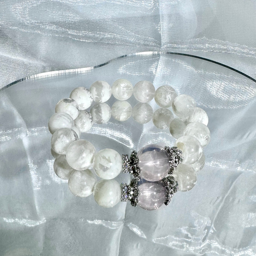 Aurora Rose & Phantom Quartz Bracelet