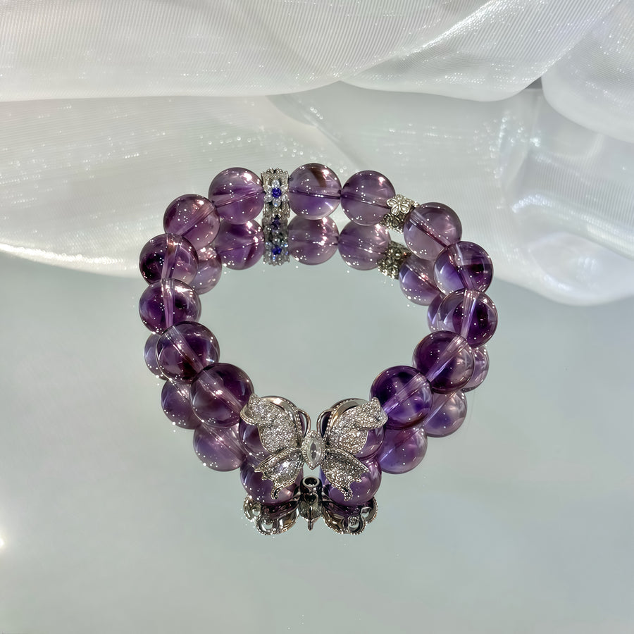 Ethereal Amethyst Butterfly Bracelet