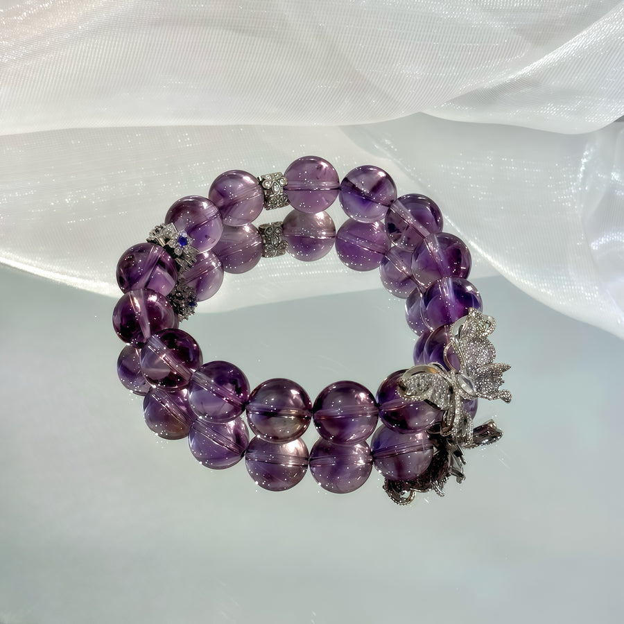 Ethereal Amethyst Butterfly Bracelet