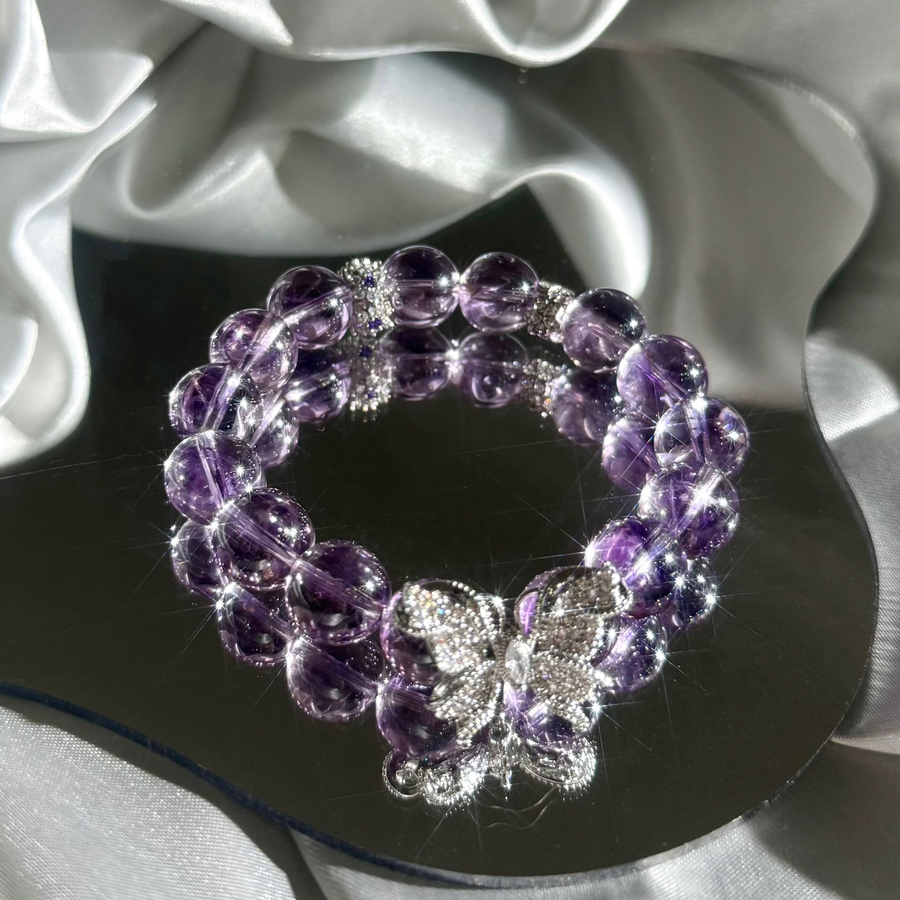 Ethereal Amethyst Butterfly Bracelet