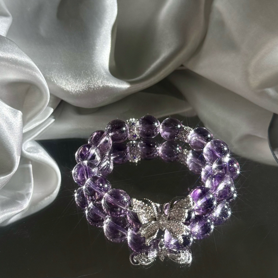 Ethereal Amethyst Butterfly Bracelet