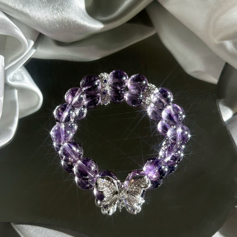 Ethereal Amethyst Butterfly Bracelet